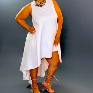 White High Low Dress